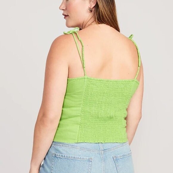🐈NWT - Old Navy Linen Blend Cami Greengage - Picture 2 of 7